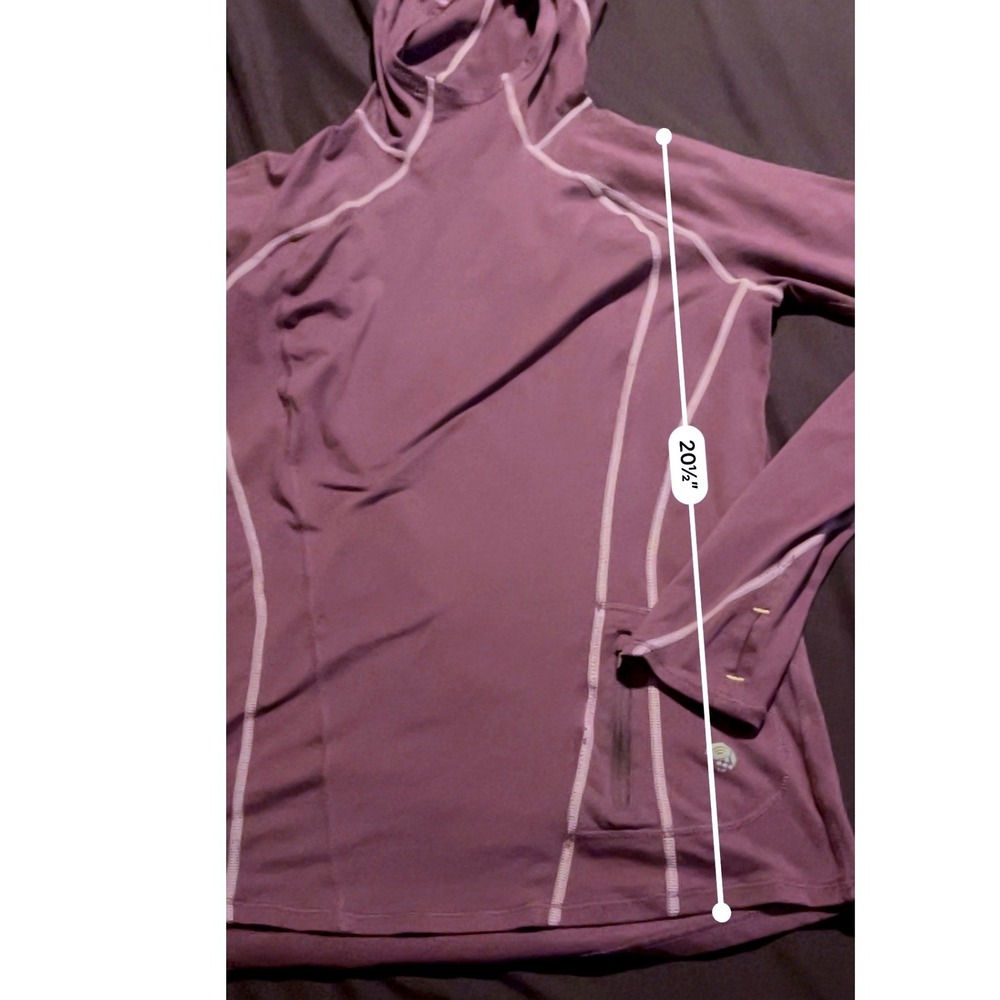 Mountain Hardwear Women Purple Long Sleeve Hooded Pullover Thumbhole OL3726 MD - Picture 3 of 8